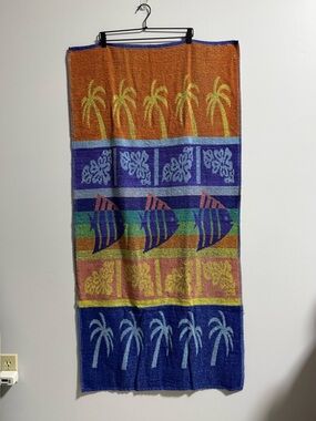 Vintage Tropical Palm Beach Towel